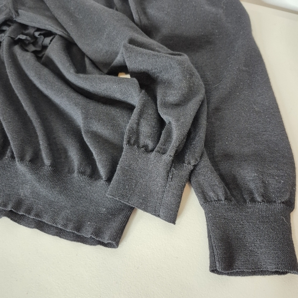 Burberry Prorsum Ruffled Front Wool/Silk Sweater - Size L - Picture 7 of 13